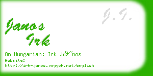 janos irk business card